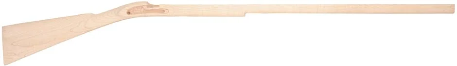 Stock, Hawken fullstock, pre-inlet,1" octagon, 38" barrel, L&R late English lock, fancy maple