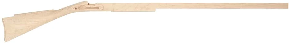 stock, Isaac Haines, pre-inlet,"B" profile 38" swamped barrel, large Siler lock, fancy maple
