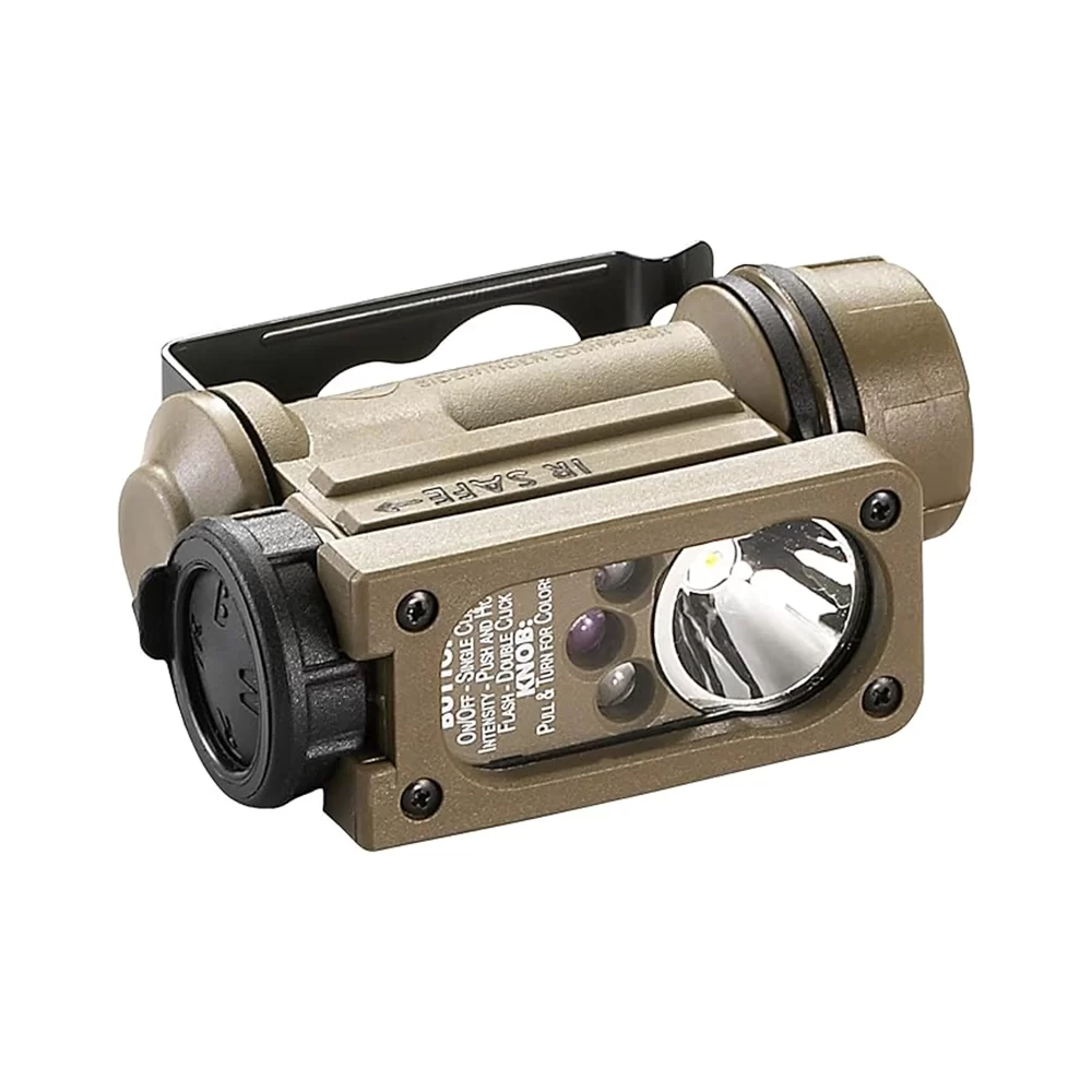 Streamlight Sidewinder Compact II Aviation Flashlight with Helmet Mount, White, Green, Blue & IR Led