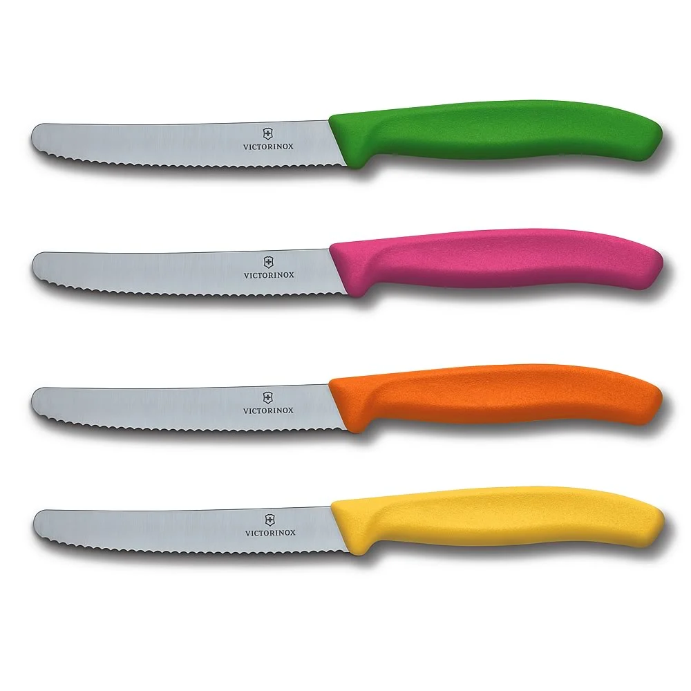 Swiss Classic 4-Piece 4.5″ Round Tip Paring Knife Set by Victorinox