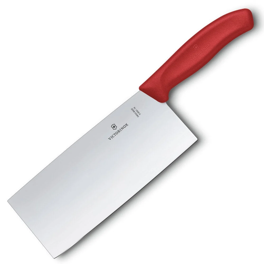 Swiss Classic 7″ Chinese-Style Cleaver with Red Handle by Victorinox