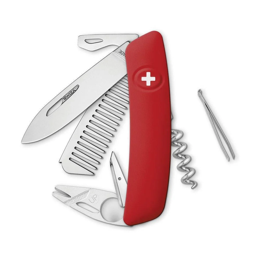 Swiza CO05TT Swiss Pet and Outdoor Pocket Knife, Red