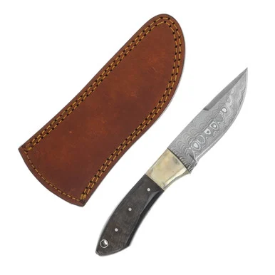 SZCO Supplies Ram Clip Point Hunter 3.62in Damascus Fixed Blade DM1050RM