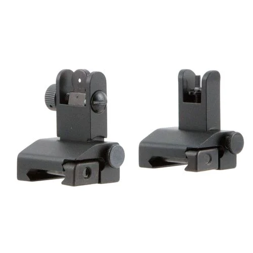 TacFire IS002 AR Same Plane Low Profile Pop-Up Sights Aluminum Black Anodized