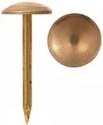 Tacks, antiqued plated brass,5/16" diameter low domed,per 100