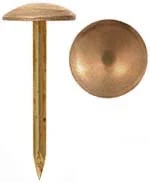 Tacks, antiqued plated brass,7/16" diameter low domed,per 100