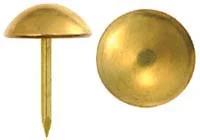 Tacks, polished plated brass,3/8" diameter high domed,per 100