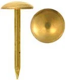 Tacks, polished plated brass,7/16" diameter low domed,per 100
