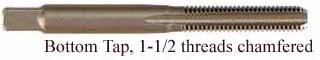 Tap, high carbon steel, 12-24 thread, bottom tap
