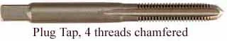 Tap, high carbon steel, 5/16-24 thread, plug tap