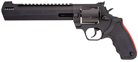 Taurus 2500081RH Raging HunterLarge Frame 500 S&W Mag 5rd 8.38″ Black Ported/Target Crown Barrel, Matte Black Oxide Cylinder, Black Steel Frame Black Rubber Grip