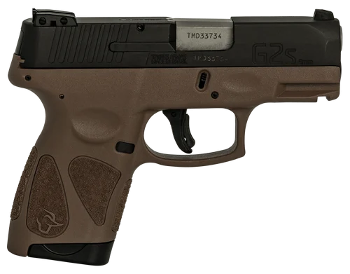 Taurus G2S, 9mm, 3.26" Barrel, 7rd, Black Slide, Brown