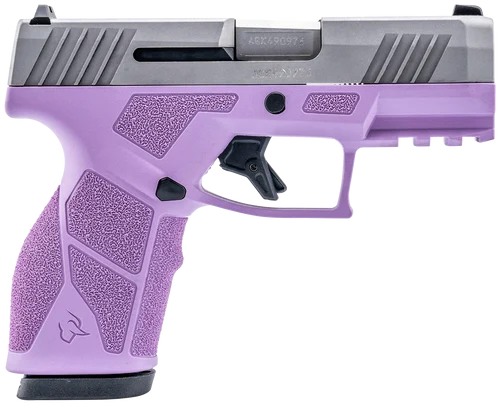 Taurus GX2 9mm,3.37" Matte Stainless Steel Barrel, Matte Serrated Stainless Steel Slide, Light Purple Stainless Steel Frame Picatinny Rail, 13rd