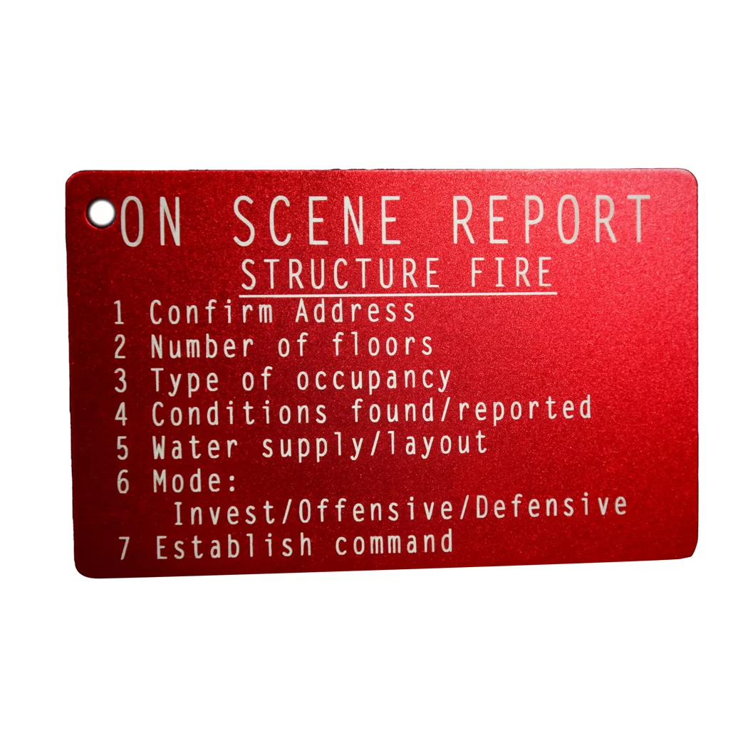 Taylor’s Tins™ 2 Sided On Scene Report Structure Fire/ Auto w/ Wire Ring Red White Lettering