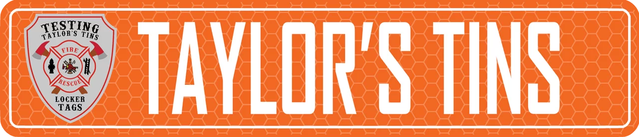 Taylor’s Tins™ Custom Street Sign with Decal, Orange