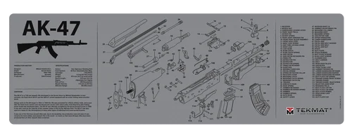TekMat AK-47 Cleaning Mat Black/Gray Thermoplastic Fiber Top Vulcanized Rubber Back 12"x36"