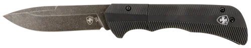 Templar Knife Auto Assist 3.25" Folding Tanto Part Serrated Black Oxide Stonewashed Powder Coated D2 Steel Blade/4.25" Aged Aluminum Handle