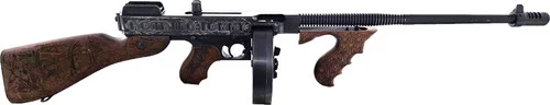 Thompson 1927A1 45ACP, 18" Barrel, Engraved, Roaring 20's, Drum 50rd, 20rd Mag