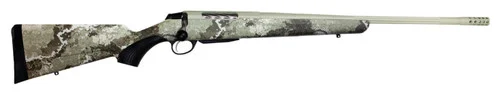 Tikka T3x Lite 270 Winchester, 22.4" Fluted Threaded Barrel, 1:10 Twist, Threaded 5/8x24, Veil Alpine Camo, Synthetic Stock, Cerakote Barrel and Action, Green Color, Right Hand, 3Rd, 1 Magnum, Includes Matching Muzzle Brake