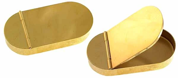 Tinder Box,1790 style, 2" wide by 4" long,polished brass