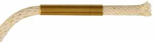 Tinder Tube,solid brass tubing,with 12" cotton tinder cord