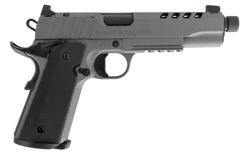 Tisas 1911 Night Stalker 9mm, 5.55" Threaded Barrel, Gray Cerakote, Optic Ready, 8rd