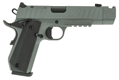 Tisas Nightstalker SF-C 9mm, 4.25" Compensated Barrel, Gray Cerakote, Rail, Novak Sights w/Tritium Front, 2x10rd Mags