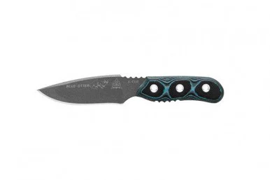 TOPS Blue Otter Blue - Black 3.5in Plain Tactical Gray Drop Point TPBLUOT01