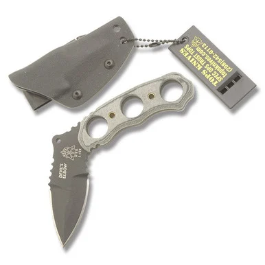 TOPS Devils Elbow XL Fixed Blade Karambit Dagger Blackout 1095/Linen Micarta TPDEV01