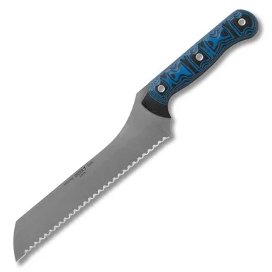 TOPS Dicer 7 Bread Knife Blue – Black 7.63 Inch Serrated Tumbled Bread TPDCR71