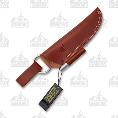 TOPS Knives Bushcraft Sheath Brown Leather-Right Hand TPSHLBUSHBRN