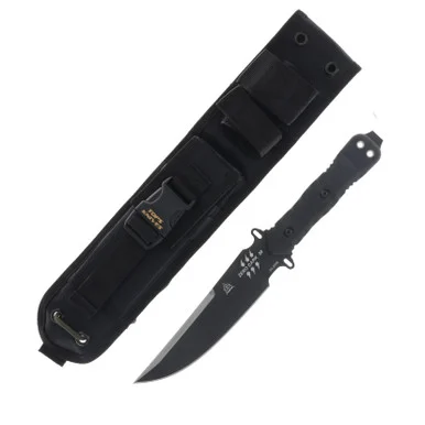 TOPS Knives Zero Dark 30 Fixed Blade Linen Micarta Black 6in Plain Blade TPZERO30
