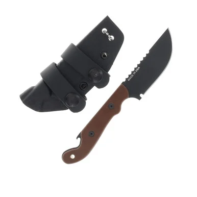 TOPS Pit Stop 3 Fixed Blade Knife Plain Drop Point Tan Canvas Micarata TPPSK01