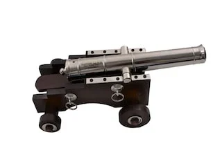Traditions Mini Old Ironsides Black Powder Cannon 50 Caliber 9″ Nickel Plated Barrel Hardwood Carriage