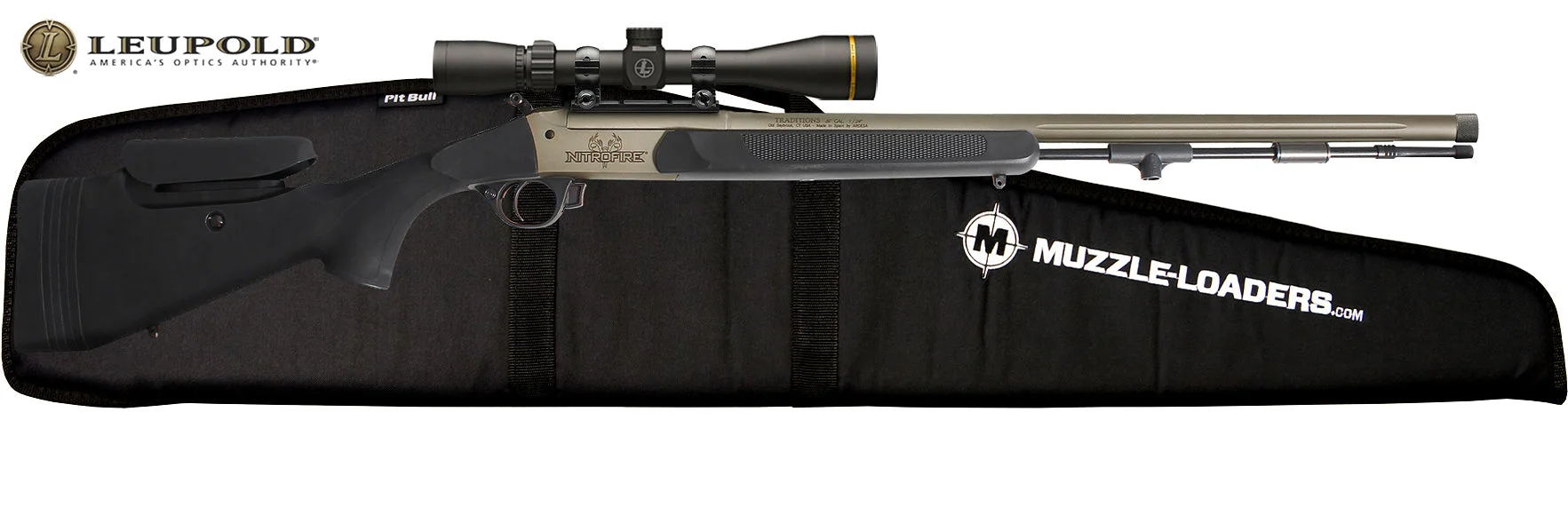 Traditions NitroFire Pro Leupold Scope Combo - .50 Cal Black & Tungsten CeraKote™ - CR5-84660450BLC