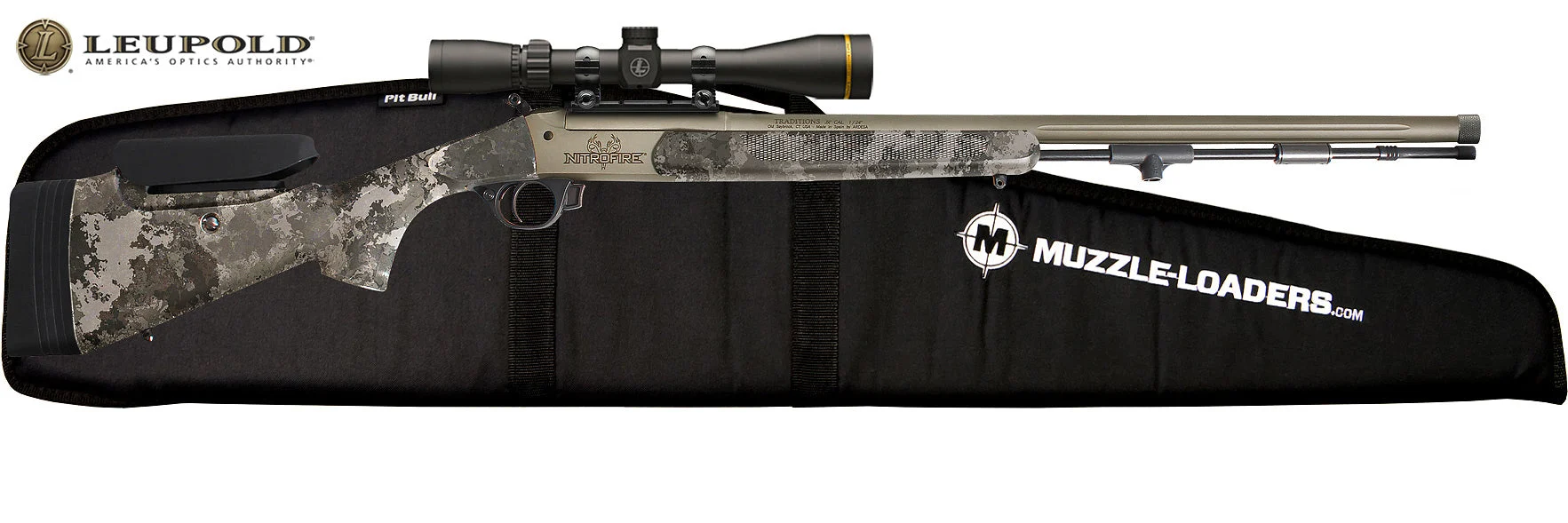 Traditions NitroFire Pro Leupold Scope Combo - .50 Cal Veil™ Alpine Camo & Tungsten CeraKote™ - CR5-846604534BLC