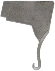 Trigger, Early Longrifle or Fowler,curled tip, wax cast steel
