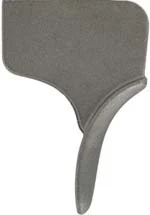 Trigger, wax cast steel, copied from antique H. E. Leman trade rifle in Track's collection