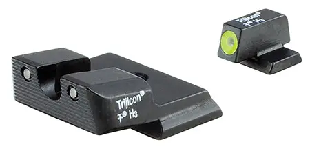 Trijicon 600721 HD Night Sights-Smith & Wesson M&P ShieldBlack | Green Tritium Yellow Outline Front Sight Green Tritium Black Outline Rear Sight