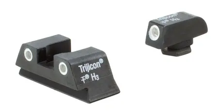 Trijicon 600777 Bright & Tough Night Sights- Glock Small FramesBlack | Green Tritium White Outline Front Sight Green Tritium White Outline Rear Sight