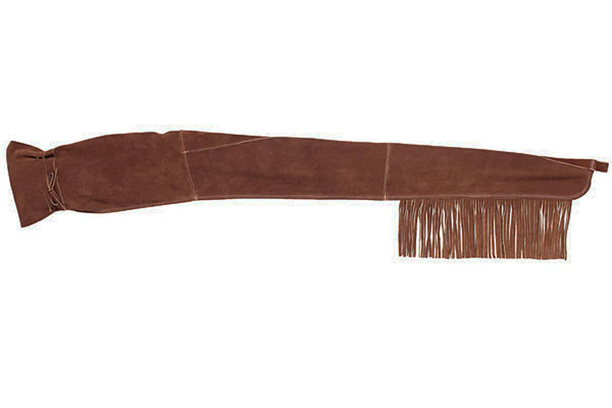 Triple K™ Blackpowder Leather Gun Sleeve - 60" Fringed Leather Rifle Sleeve - TK91100
