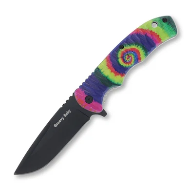 Trippy Tie-Dye Folding Knife 300558B
