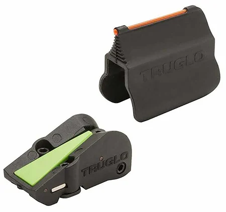 TruGlo TGTG940 F.A.S.T. Universal Shotgun SightsBlack | Red Fiber Optic Front Sight | Green Ramp Rear Sight