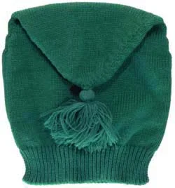 Tube shaped knitted liberty hat, green