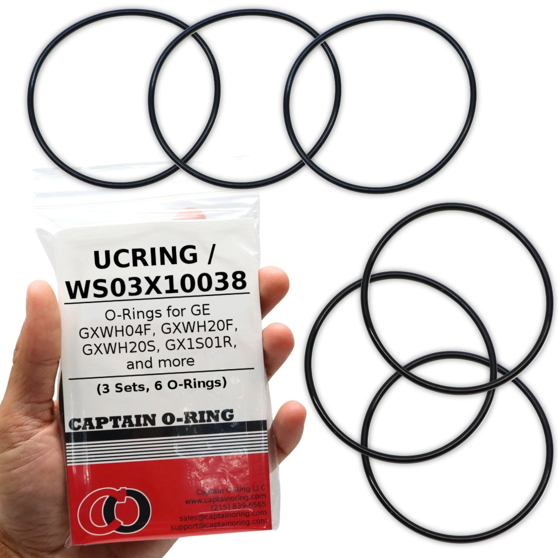 UCRING / WS03X10038 O-Rings for GE GXWH20F GXWH04F GXRM10RBL GX1S01R Water Filter Housings (3 Sets, 6 O-Rings)