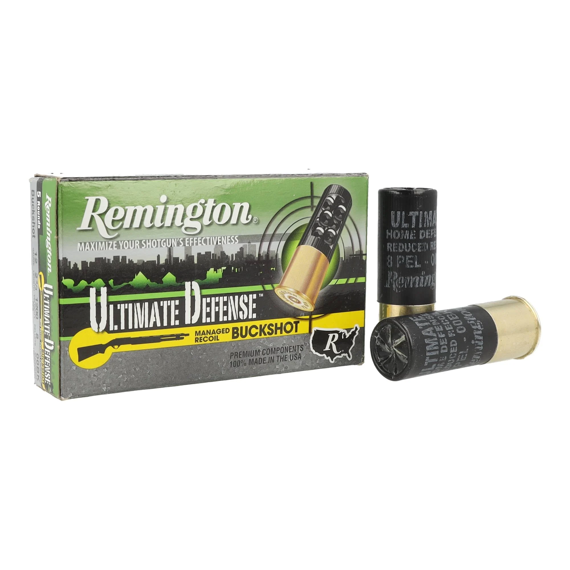 Ultimate Defense Shotshell, 12 Gauge, 00 Buck Shot, 2-3/4 in, 1200 fps