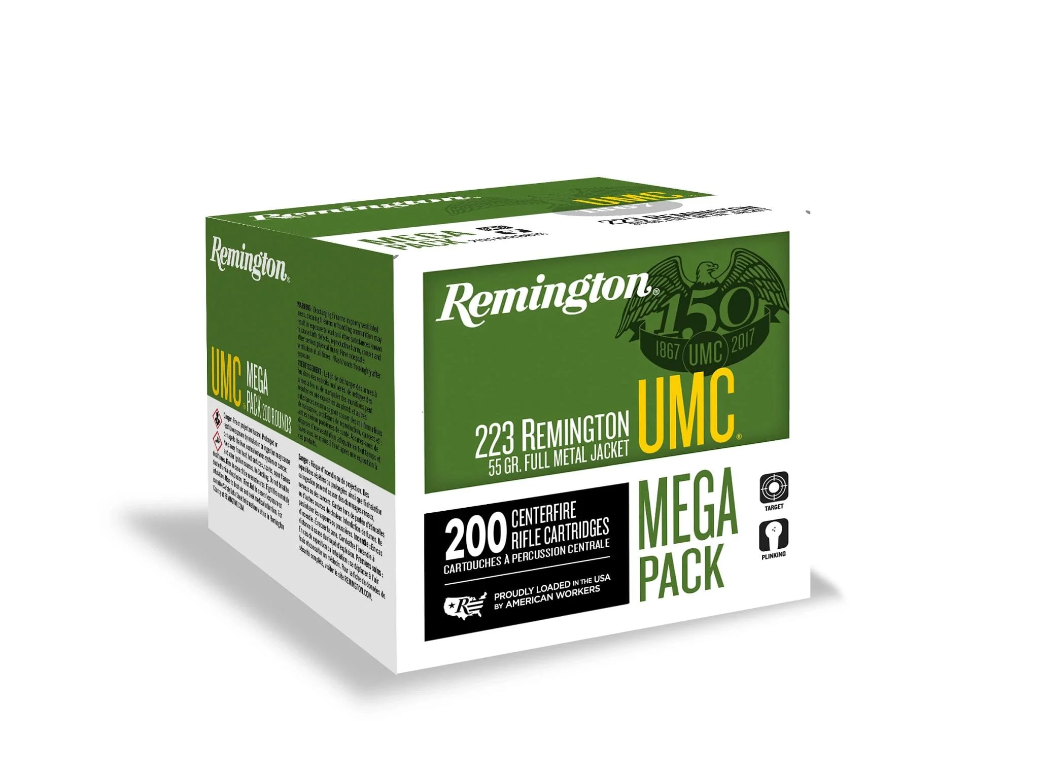 UMC Centerfire Rifle, 223 Rem, 55 Grain, Full Metal Jacket, 3240 fps