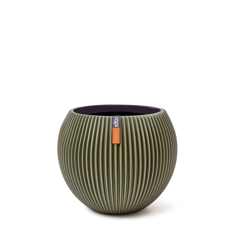 Vase ball Groove 12 x 10cm Green