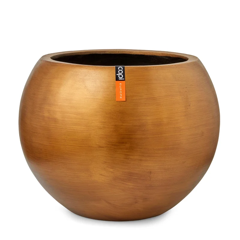 Vase Ball Retro Pot 18cm H15cm Gold