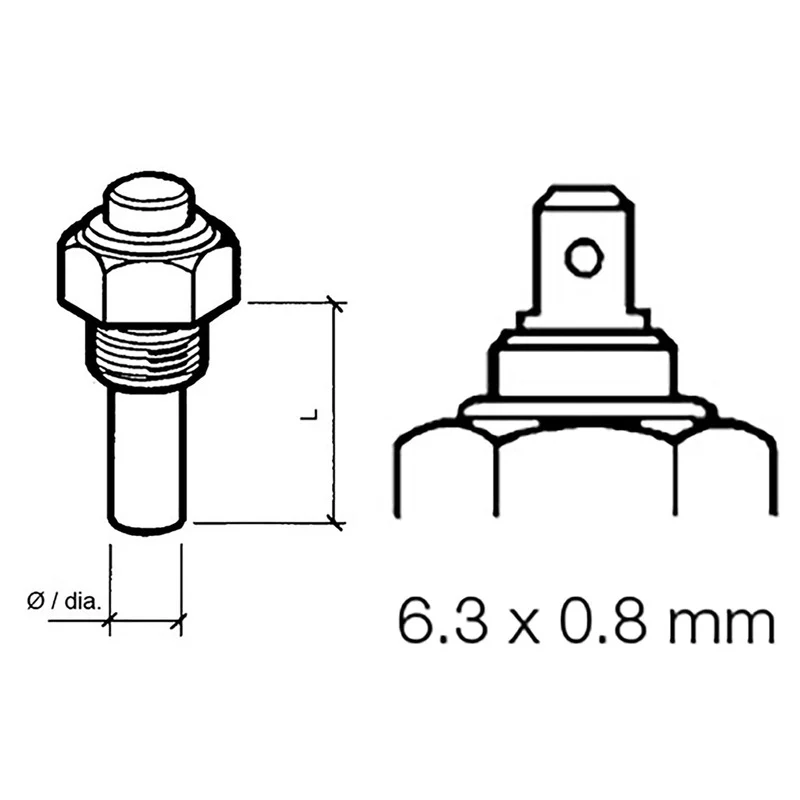Veratron Engine Oil Temperature Sensor – Single Pole, Common Ground – 50-150C/120-300F – 6/24V – M14 x 1.5 Thread [323-801-004-002N]